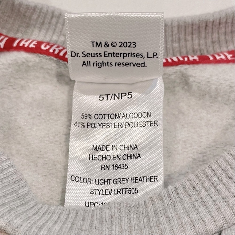 How The Grinch Stole Christmas Sweatshirt Boys 5T Girls Dr Seuss Cindy Lou Who - Picture 5 of 5